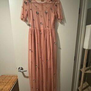 Elegant Pink Embellished Dress